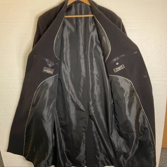 Weatherproof full length double breast peacoat Men 52 R Cashmere Black Italy - Picture 3 of 13
